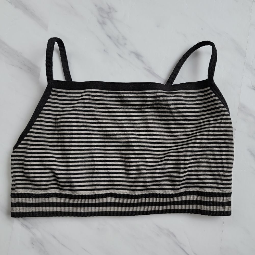 High neck striped bralette bra comfy medium